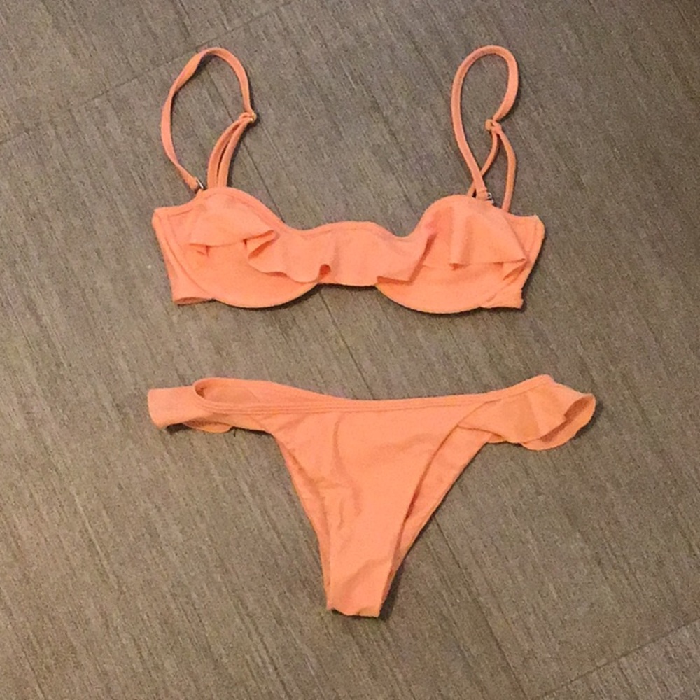 Tori praver peach bikini
